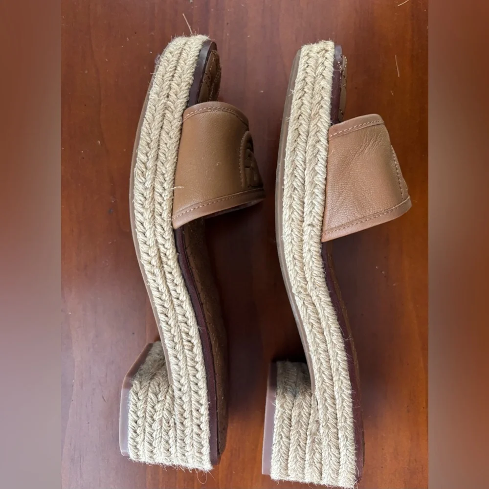 TORY BURCH Fleming Low Heel Espadrille Slide Sz 7 1/2